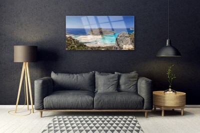 Obraz Szklany Wyspa Morze Plaża Góry