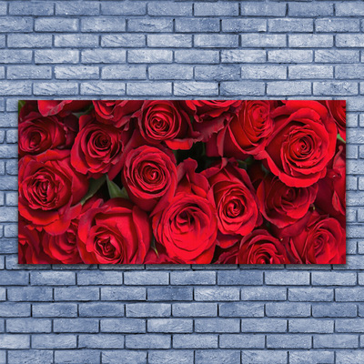 Obraz Szklany Czerwone Róże Kwiaty Natura