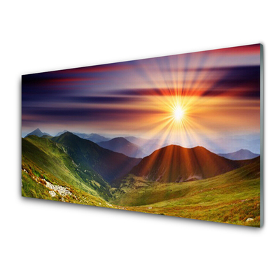 Obraz Szklany Góry Zachód Słońca Krajobraz