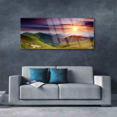 Obraz Szklany Góry Zachód Słońca Krajobraz
