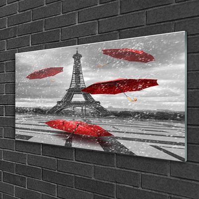 Obraz Szklany Wieża Eiffla Paryż Parasolka