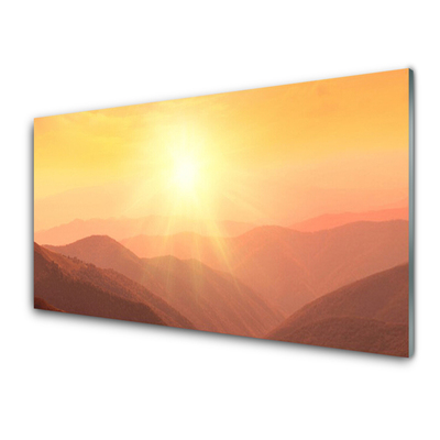 Obraz Szklany Słońce Góry Krajobraz