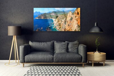 Obraz Szklany Klif Wybrzeże Morze Góry