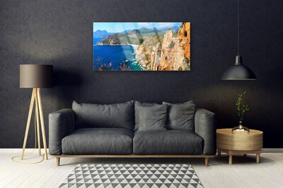 Obraz Szklany Klif Wybrzeże Morze Góry