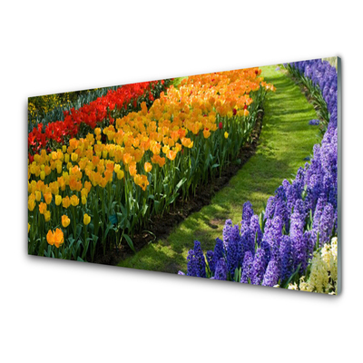 Obraz Szklany Kwiaty Ogród Tulipany