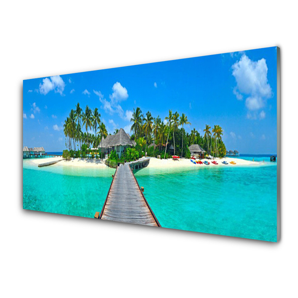 Obraz Szklany Tropikalna Plaża Palmy