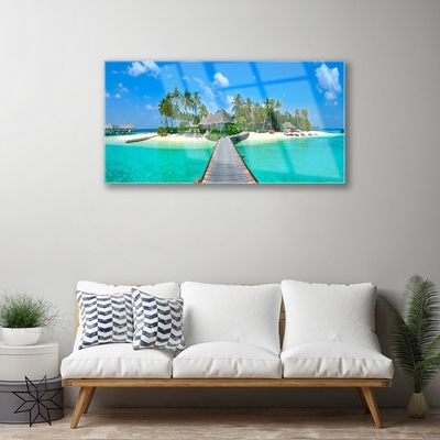 Obraz Szklany Tropikalna Plaża Palmy
