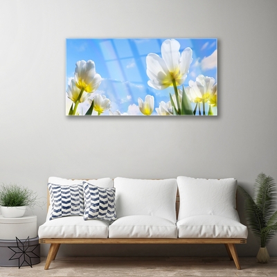 Obraz Szklany Rośliny Kwiaty Tulipany