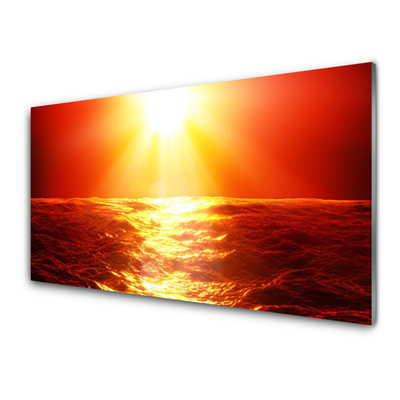 Obraz Szklany Zachód Słońca Morze Fala