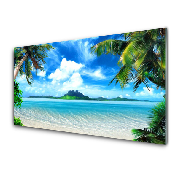 Obraz Szklany Palmy Morze Tropikalna Wyspa