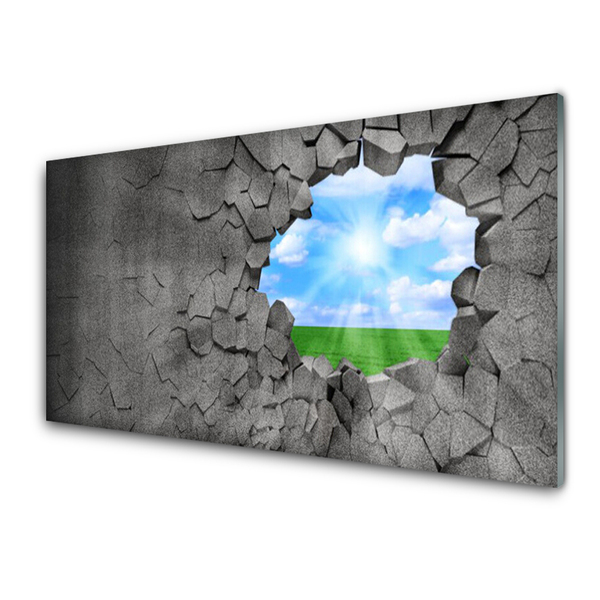 Obraz Szklany Dziura Popękana Ściana