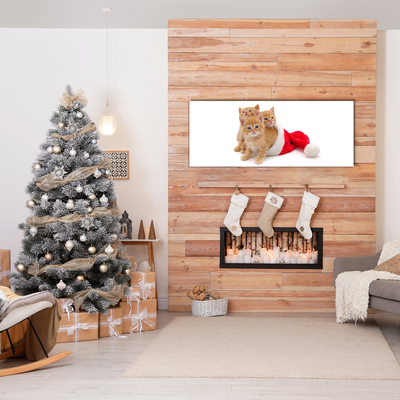 Obraz Szklany Koty Święta Święty mikołaj