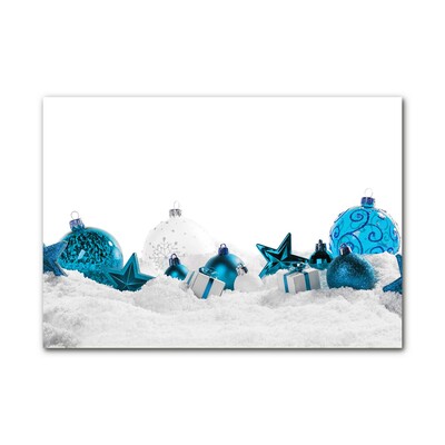 Obraz Szklany Bombki Święta Ozdoby Śnieg