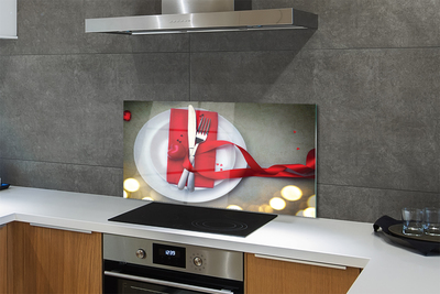 Panel szklany do Kuchni Kolacja przy Świecach w Kształcie Serca