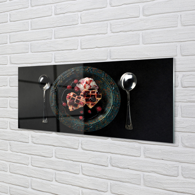 Szklany Panel Gofrowe Serca z Lodami