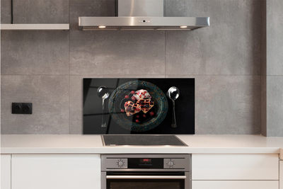 Szklany Panel Gofrowe Serca z Lodami