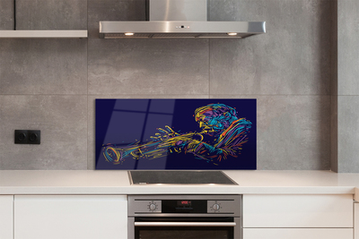 Szklany Panel Muzyk z Trąbką