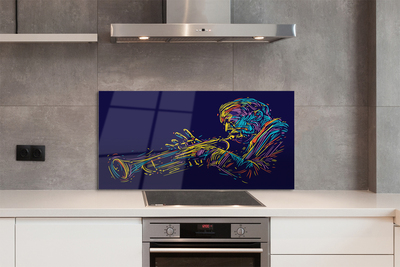 Szklany Panel Muzyk z Trąbką