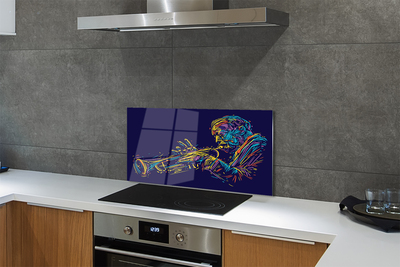 Szklany Panel Muzyk z Trąbką