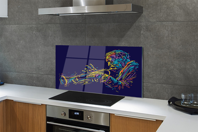 Szklany Panel Muzyk z Trąbką