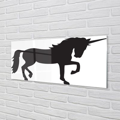 Panel szklany do Kuchni Mistyczny Czarny Jednorożec