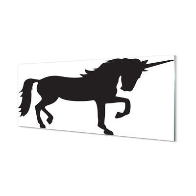 Panel szklany do Kuchni Mistyczny Czarny Jednorożec