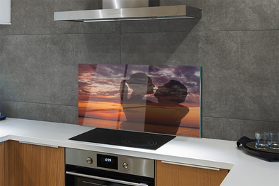 Panel szklany do Kuchni Ludzie nad Morzem pod Chmurami