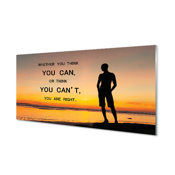 Szklany Panel Napis na tle Morza