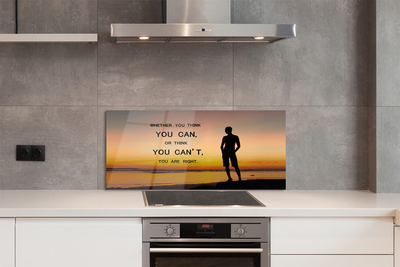 Szklany Panel Napis na tle Morza