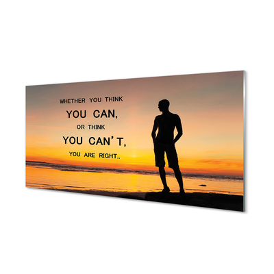 Szklany Panel Napis na tle Morza