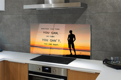 Szklany Panel Napis na tle Morza