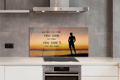 Szklany Panel Napis na tle Morza