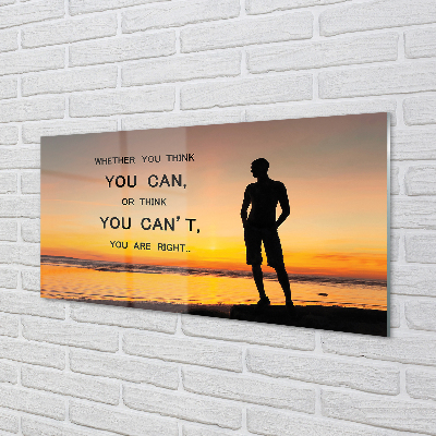 Szklany Panel Napis na tle Morza