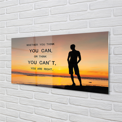 Szklany Panel Napis na tle Morza