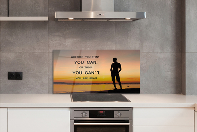 Szklany Panel Napis na tle Morza