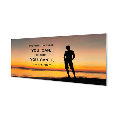 Szklany Panel Napis na tle Morza