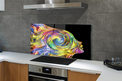 Szklany Panel Barwny Portret Kobiety