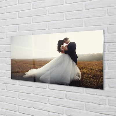 Panel szklany do Kuchni Para Młoda pod Błękitnym Niebem