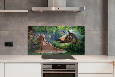 Panel nad Blat Kuchenny Kobieta z Bażantem w Lesie