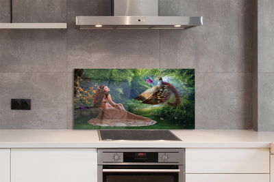 Panel nad Blat Kuchenny Kobieta z Bażantem w Lesie