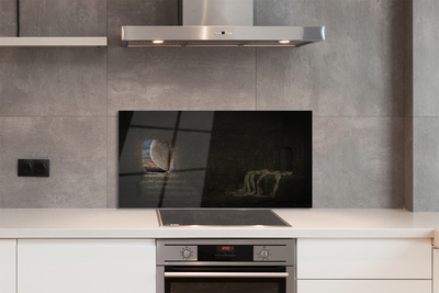 Panel szklany do Kuchni Jaskinia z Symbolami Krzyża