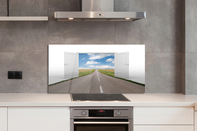 Szkło do Kuchni na Ścianę Surrealistyczna Droga do Drzwi