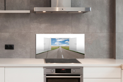 Szkło do Kuchni na Ścianę Surrealistyczna Droga do Drzwi