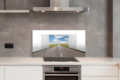 Szkło do Kuchni na Ścianę Surrealistyczna Droga do Drzwi