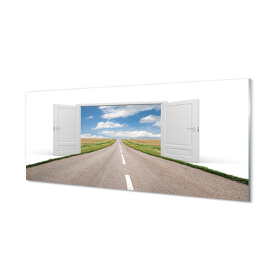 Szkło do Kuchni na Ścianę Surrealistyczna Droga do Drzwi