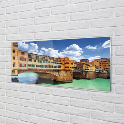 Panel Szklany Włochy Mosty rzeka budynki
