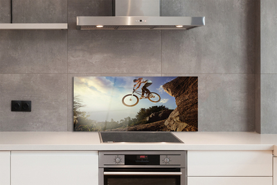 Szklany Panel Rower w Górach pod Chmurami