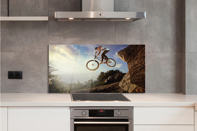 Szklany Panel Rower w Górach pod Chmurami