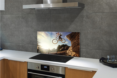 Szklany Panel Rower w Górach pod Chmurami