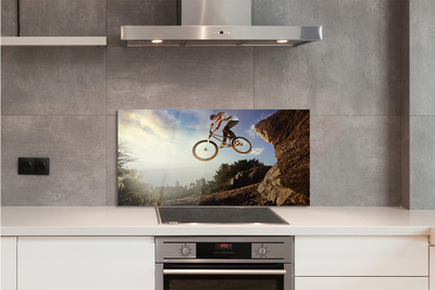 Szklany Panel Rower w Górach pod Chmurami